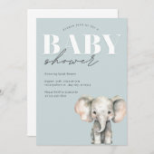 Minimalistische Pastel Babydusche Einladung (Vorne/Hinten)