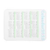 Minimalistische Pastel Blue Green 2023 Magnet-Kale Magnet (Horizontal)