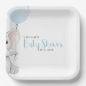 Minimalistische Pastel Elephant Babydusche Pappteller (Vorderseite)