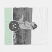 Minimalistische Pastel Minze Personalisiert Name & Fleecedecke (Vorderseite (Horizontal))