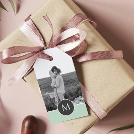 Minimalistische Pastel Minze Personalisiert Name & Geschenkanhänger