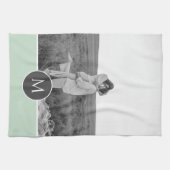 Minimalistische Pastel Minze Personalisiert Name & Geschirrtuch (Horizontal)