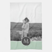 Minimalistische Pastel Minze Personalisiert Name & Geschirrtuch (Vertikal)