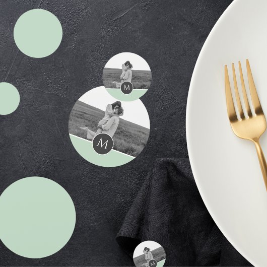 Minimalistische Pastel Minze Personalisiert Name & Konfetti