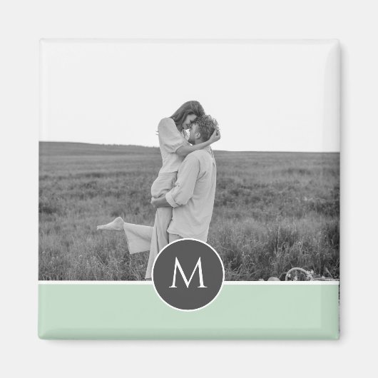 Minimalistische Pastel Minze Personalisiert Name & Magnet (Vorne)