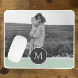 Minimalistische Pastel Minze Personalisiert Name & Mousepad<br><div class="desc">Minimalistische Pastel Minze Personalisiert Name & Foto</div>