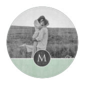 Minimalistische Pastel Minze Personalisiert Name & Schneidebrett (Vorderseite)