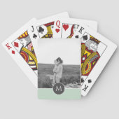 Minimalistische Pastel Minze Personalisiert Name & Spielkarten (Rückseite)