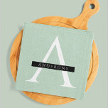 Minimalistische Pastel Minze Personalisierter Name Geschirrtuch<br><div class="desc">Minimalistische Pastel Minze Personalisierter Name</div>