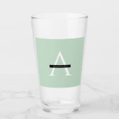 Minimalistische Pastel Minze Personalisierter Name Glas (Vorderseite)