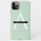 Minimalistische Pastel Minze Personalisierter Name iPhone Hülle (Rückseite)
