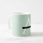 Minimalistische Pastel Minze Personalisierter Name Kaffeetasse (Vorderseite Links)