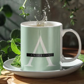 Minimalistische Pastel Minze Personalisierter Name Kaffeetasse