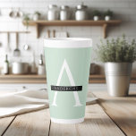 Minimalistische Pastel Minze Personalisierter Name Milchtasse<br><div class="desc">Minimalistische Pastel Minze Personalisierter Name</div>