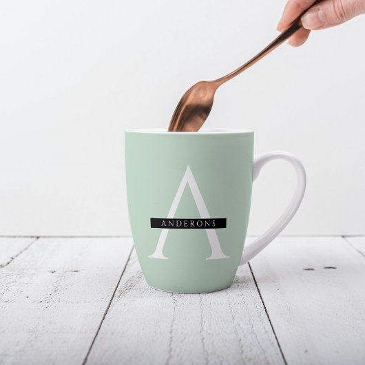 Minimalistische Pastel Minze Personalisierter Name Milchtasse
