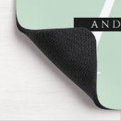 Minimalistische Pastel Minze Personalisierter Name Mousepad (Ecke)