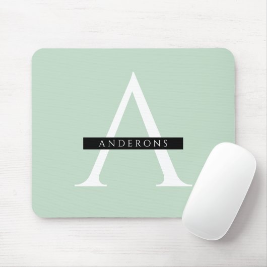 Minimalistische Pastel Minze Personalisierter Name Mousepad (Mit Mouse)