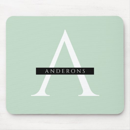 Minimalistische Pastel Minze Personalisierter Name Mousepad (Vorne)