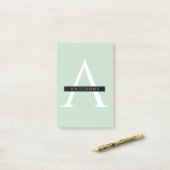 Minimalistische Pastel Minze Personalisierter Name Post-it Klebezettel (Auf Schreibtisch)
