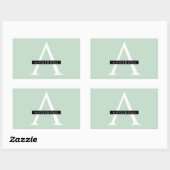 Minimalistische Pastel Minze Personalisierter Name Rechteckiger Aufkleber (Blatt)
