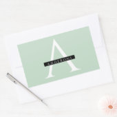 Minimalistische Pastel Minze Personalisierter Name Rechteckiger Aufkleber (Umschlag)