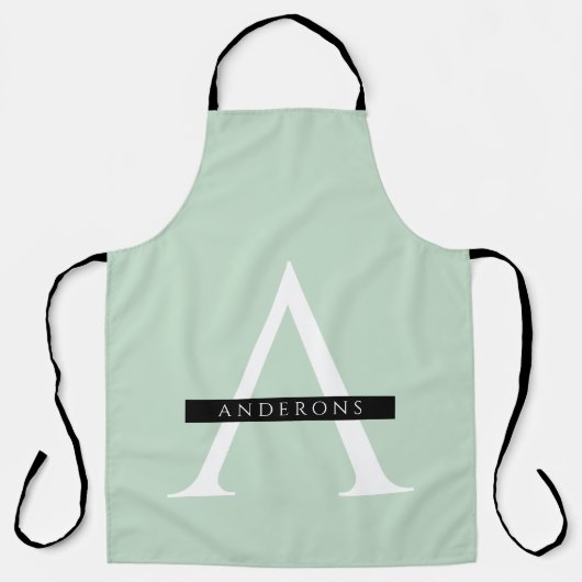 Minimalistische Pastel Minze Personalisierter Name Schürze (Vorderseite)