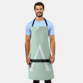 Minimalistische Pastel Minze Personalisierter Name Schürze (Getragen)