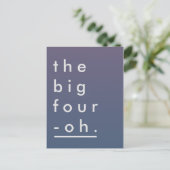 Minimalistische Pastel-Moderne - der große Vier-Oh Einladungspostkarte (Stehend Vorderseite)