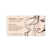 Minimalistische Pastel Peach Elegante Feminine Mak Adressaufkleber (Vorne)