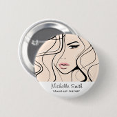 Minimalistische Pastel Peach Elegante Feminine Mak Button (Vorne & Hinten)