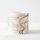 Minimalistische Pastel Peach Elegante Feminine Mak Kaffeetasse (Vorderseite Links)