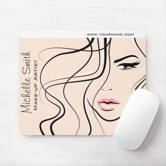 Minimalistische Pastel Peach Elegante Feminine Mak Mousepad (Mit Mouse)