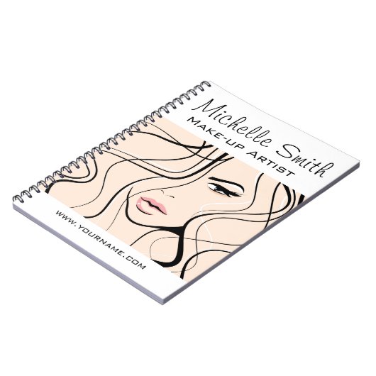 Minimalistische Pastel Peach Elegante Feminine Mak Notizblock (Linke Seite)