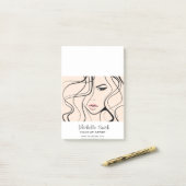 Minimalistische Pastel Peach Elegante Feminine Mak Post-it Klebezettel (Auf Schreibtisch)