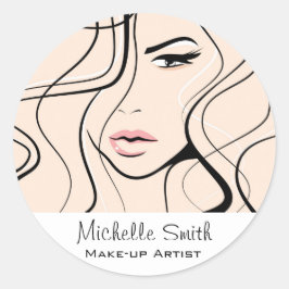 Minimalistische Pastel Peach Elegante Feminine Mak Runder Aufkleber
