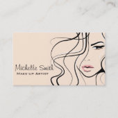 Minimalistische Pastel Peach Elegante Feminine Mak Visitenkarte (Vorderseite)