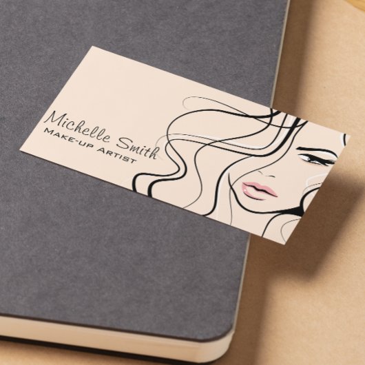 Minimalistische Pastel Peach Elegante Feminine Mak Visitenkarte