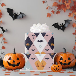 Minimalistische Pastel Pink Ghost & Pumpkin Hallow Geschenkpapier