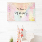 Minimalistische Pastel Rainbow Gold Geburtstag Banner (InSitu)