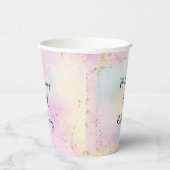 Minimalistische Pastel Rainbow Gold Geburtstag Pappbecher (Rechts)