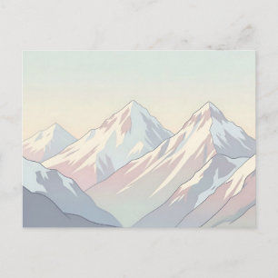 Minimalistische Pastell-Berglandschaft Postkarte