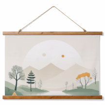 Minimalistische Pastell-Berglandschaft Serener See