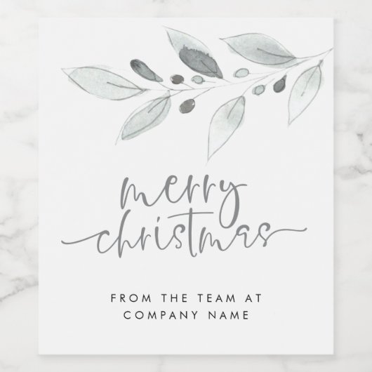 Minimalistische Pastell Blätter Unternehmen Frohe Weinetikett (Einzelnes Label)