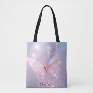 Minimalistische Pastell Butterfly Tote Bag Tasche