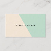 Minimalistische Pastell mit zwei Tonen Minze und n Visitenkarte (Vorderseite)