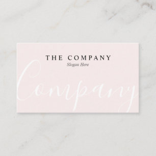 Minimalistische Pastell Pink Typografie-Visitenkar Visitenkarte