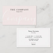 Minimalistische Pastell Pink Typografie-Visitenkar Visitenkarte (Vorne/Hinten)