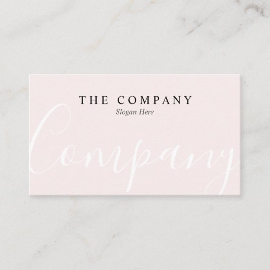 Minimalistische Pastell Pink Typografie-Visitenkar Visitenkarte (Vorderseite)