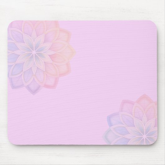 Minimalistische Pastell-Regenbogen-Blumen Mousepad (Vorne)