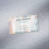 Minimalistische Pastell-Tierdarstellung in der Hun Magnetische Visitenkarte (Beispiel)